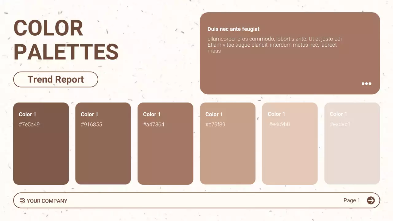 브라운 미니멀 컬러 트렌드 리포트 프레젠테이션