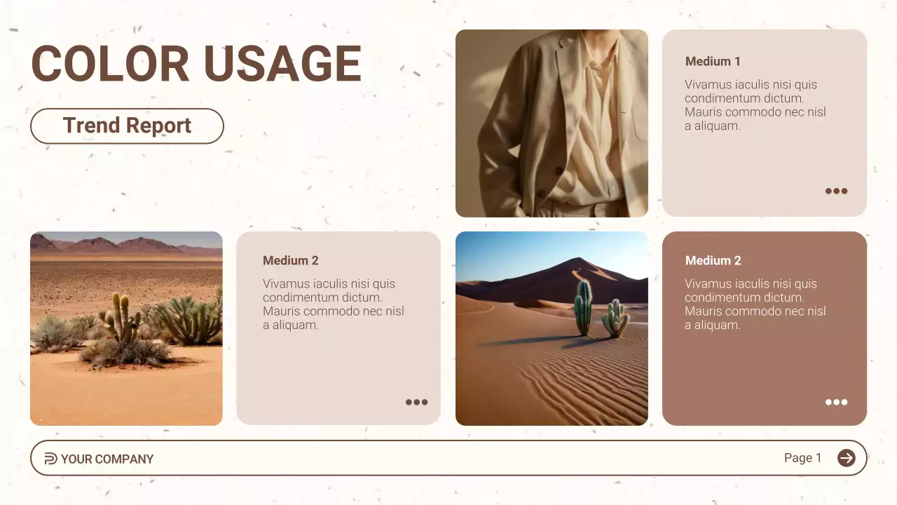 브라운 미니멀 컬러 트렌드 리포트 프레젠테이션