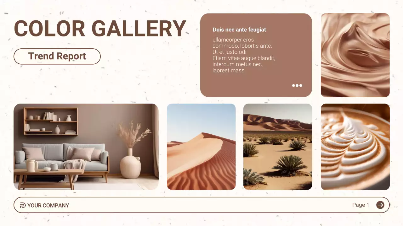 브라운 미니멀 컬러 트렌드 리포트 프레젠테이션