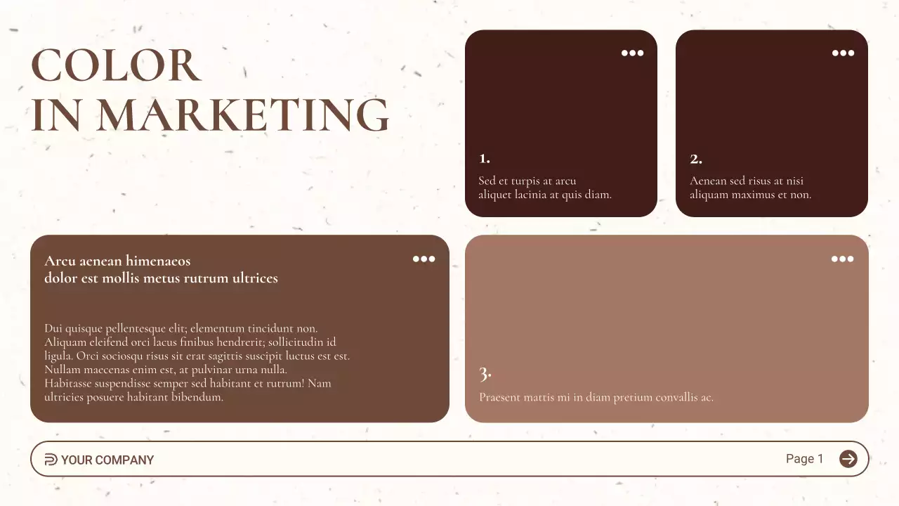 브라운 미니멀 컬러 트렌드 리포트 프레젠테이션