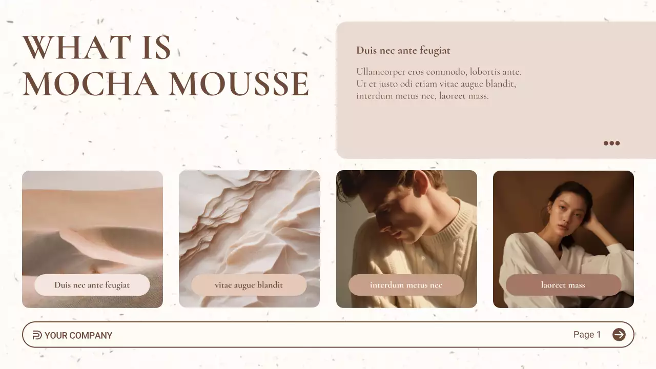 브라운 미니멀 컬러 트렌드 리포트 프레젠테이션