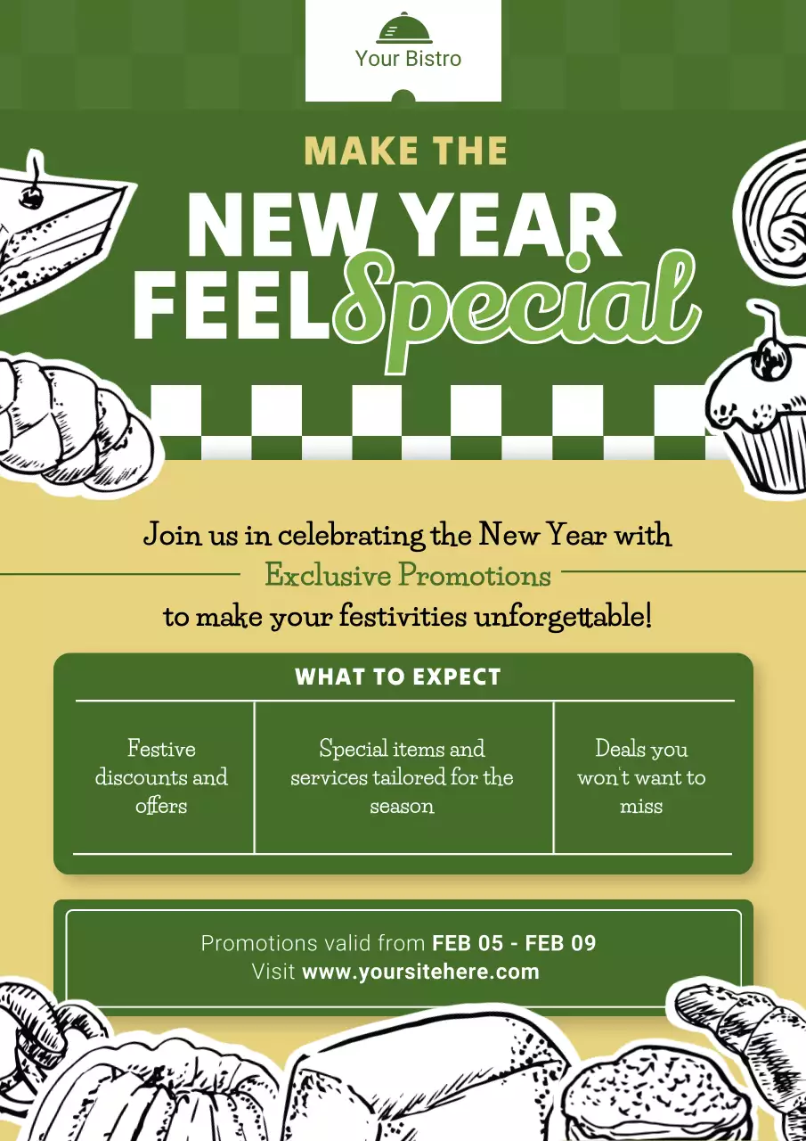 Green Vintage Bistro Promotion Poster