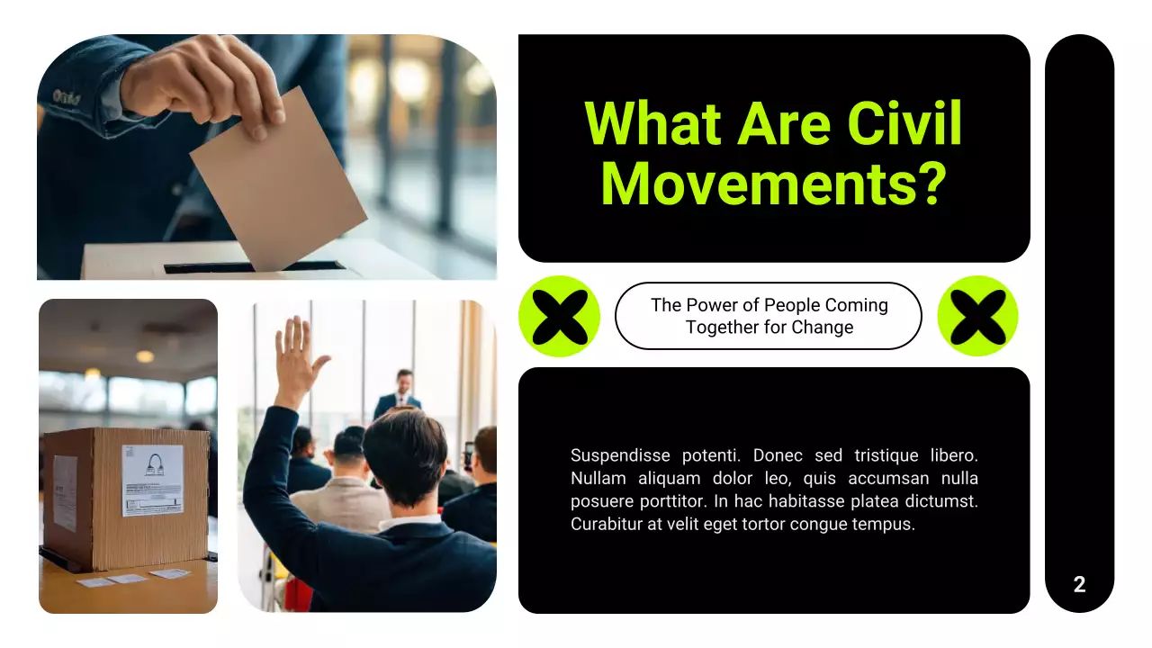 Neon Modern Civil Movements Presentation