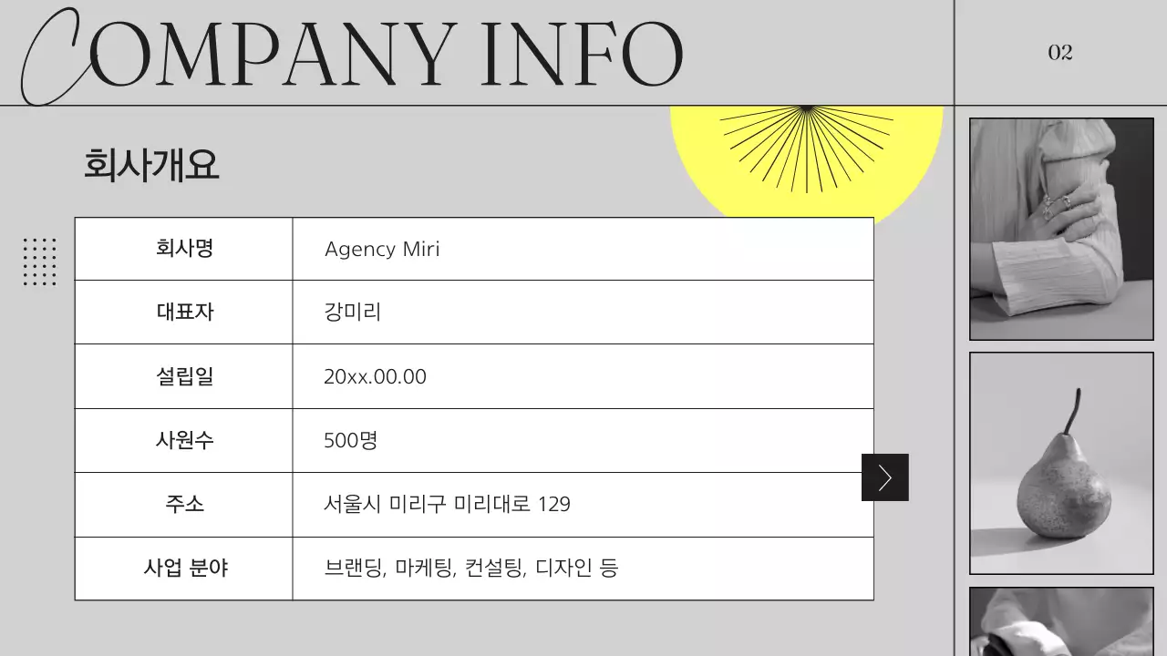 흑백 모던 회사 소개서 홍보