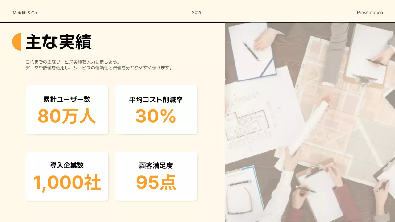 オレンジ モダン ビジネス 資料 プレゼンテーション