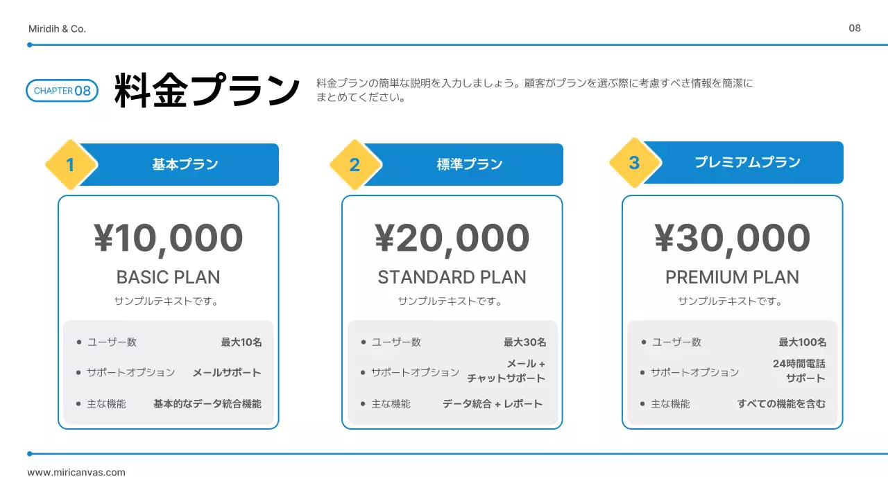 青 シンプル サービス 資料 プレゼンテーション