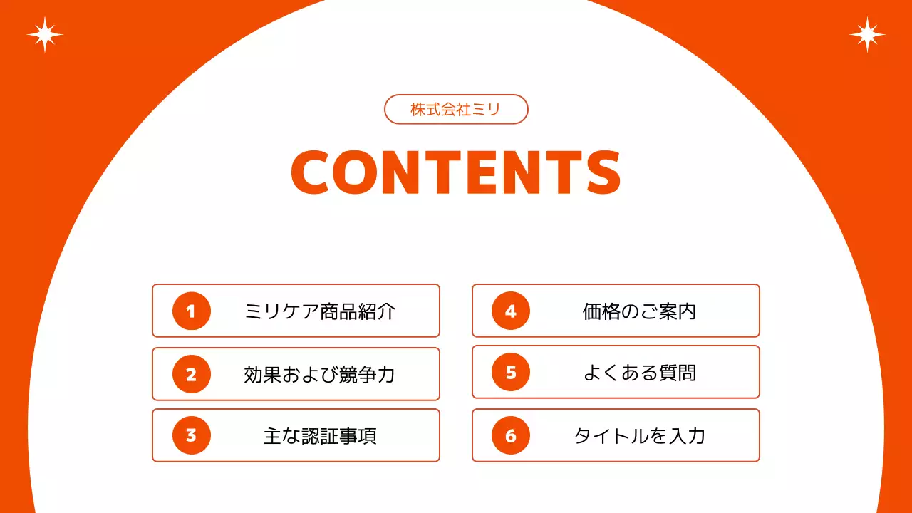 オレンジ モダン サプリメント 企画書 プレゼンテーション
