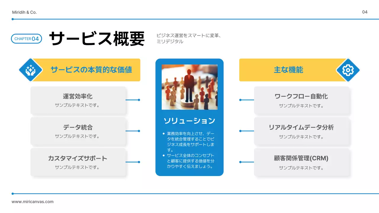 青 シンプル サービス 資料 プレゼンテーション
