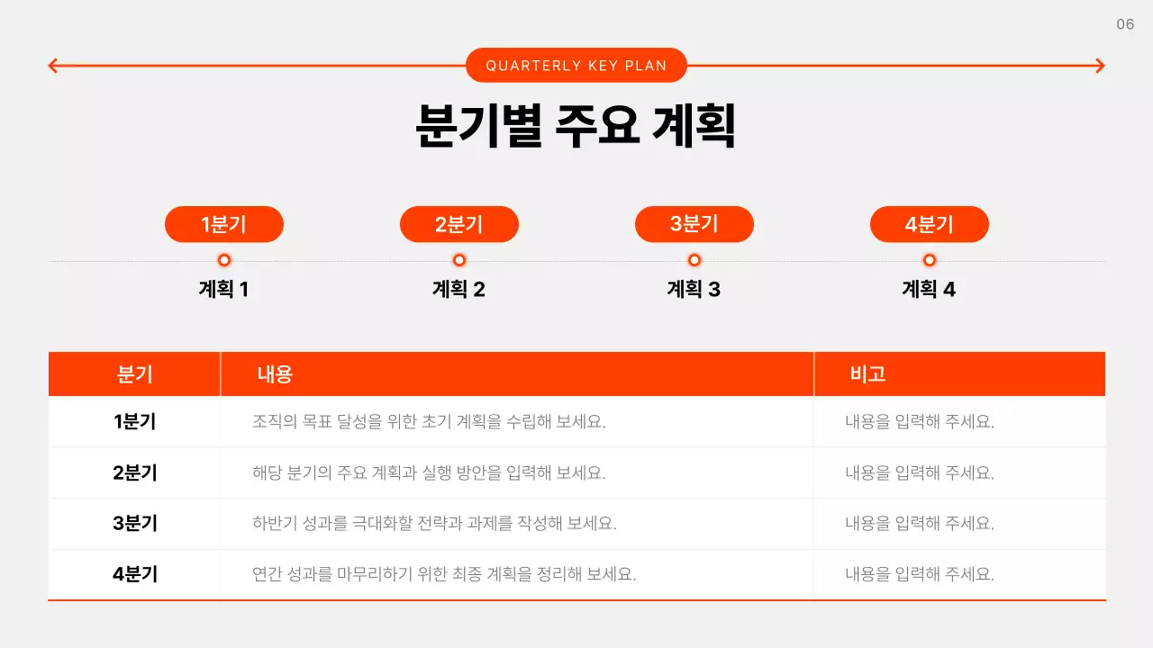 회색 심플 업무 계획서 설명
