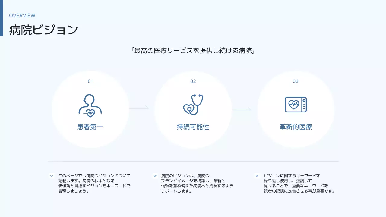 青 シンプル 病院 資料 プレゼンテーション