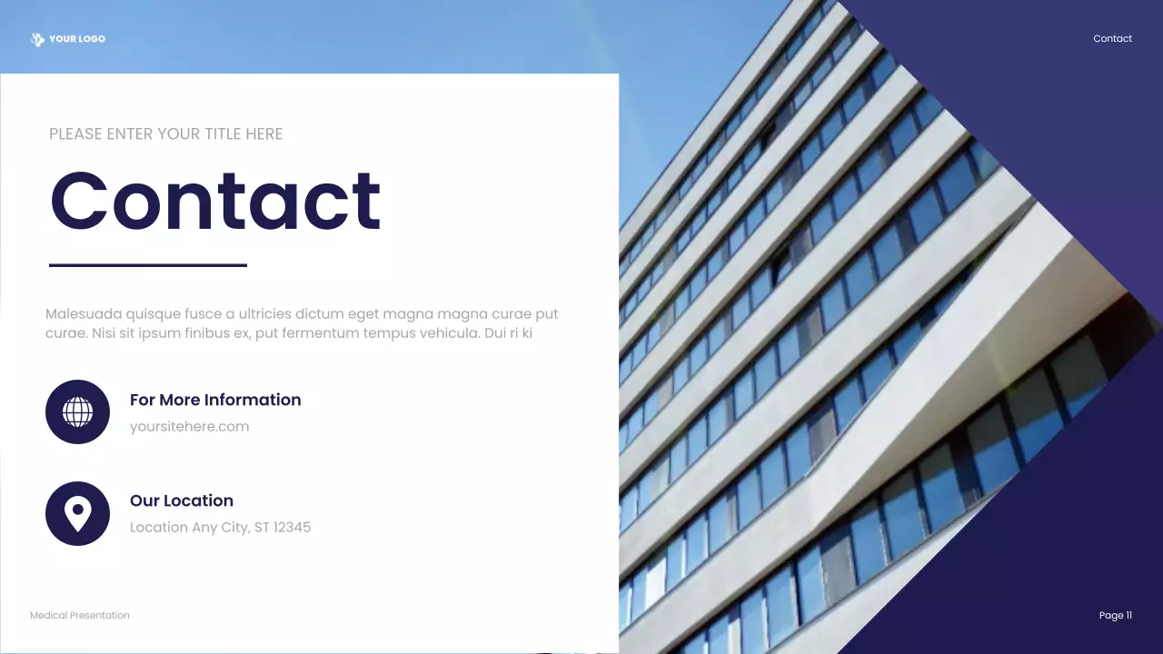 Blue Professional Healthcare Presentation