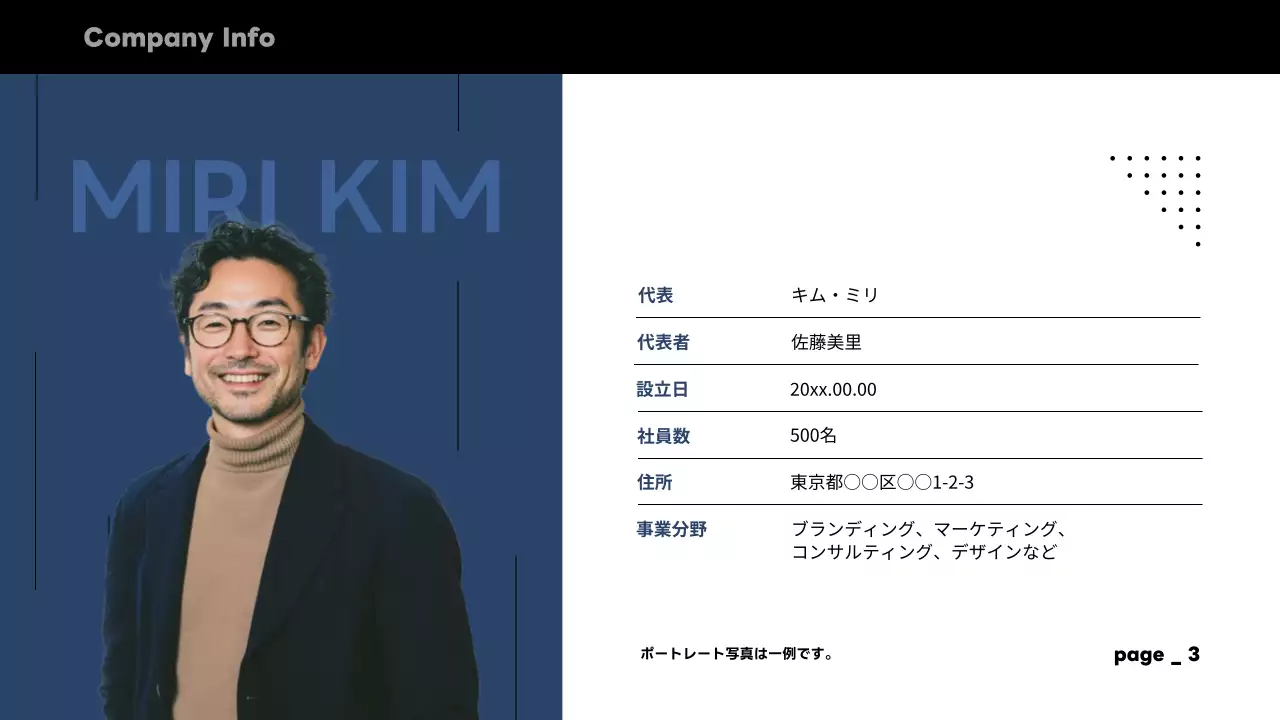 青 シンプル 会社案内 パンフレット プレゼンテーション