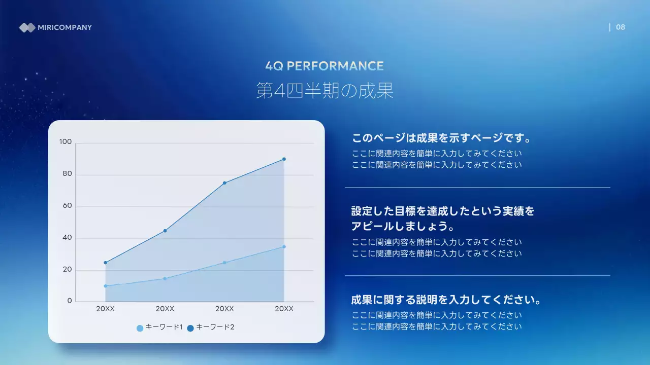 青 モダン ビジネス プレゼンテーション