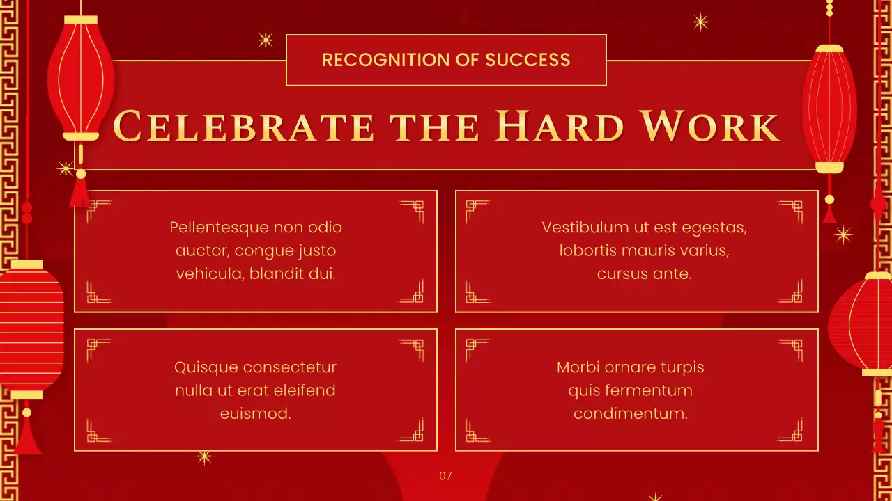 붉은색 전통 음력 설날 안내 프레젠테이션