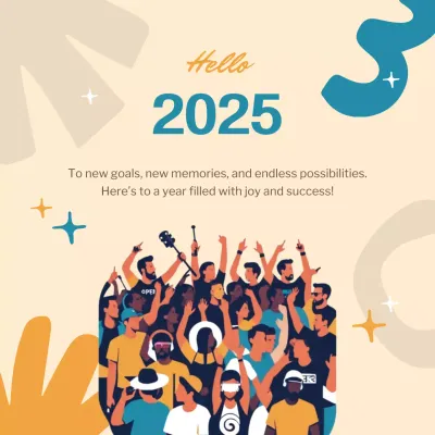 Beige Modern Celebration Announcement Social Media Post