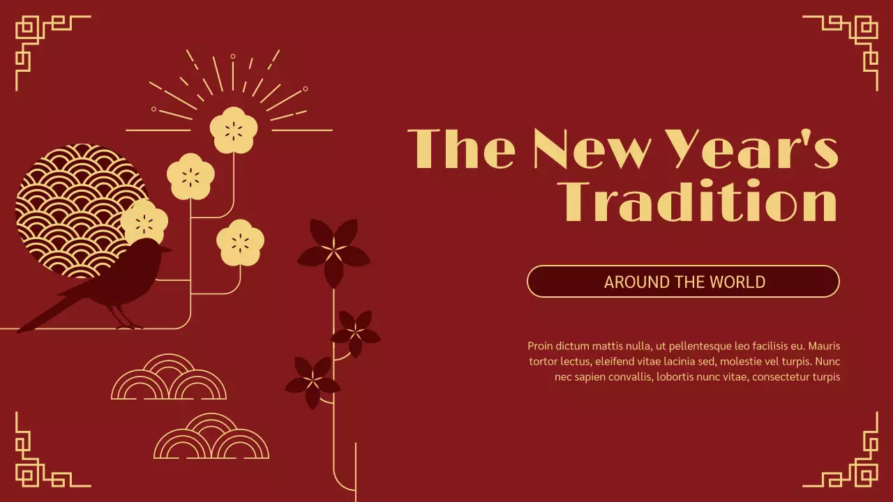 Red Traditional Lunar New Year Announcement Presentation