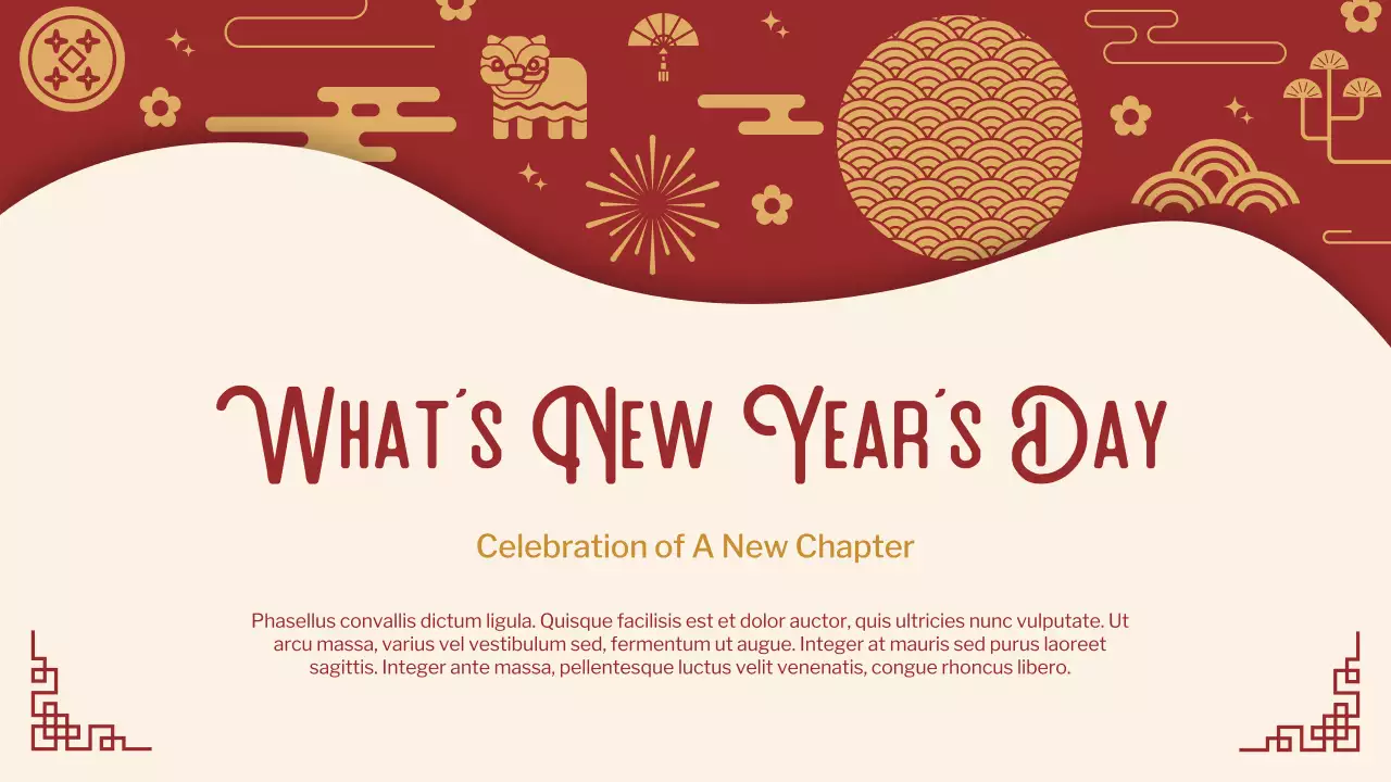 붉은색 전통 새해 발표 프레젠테이션