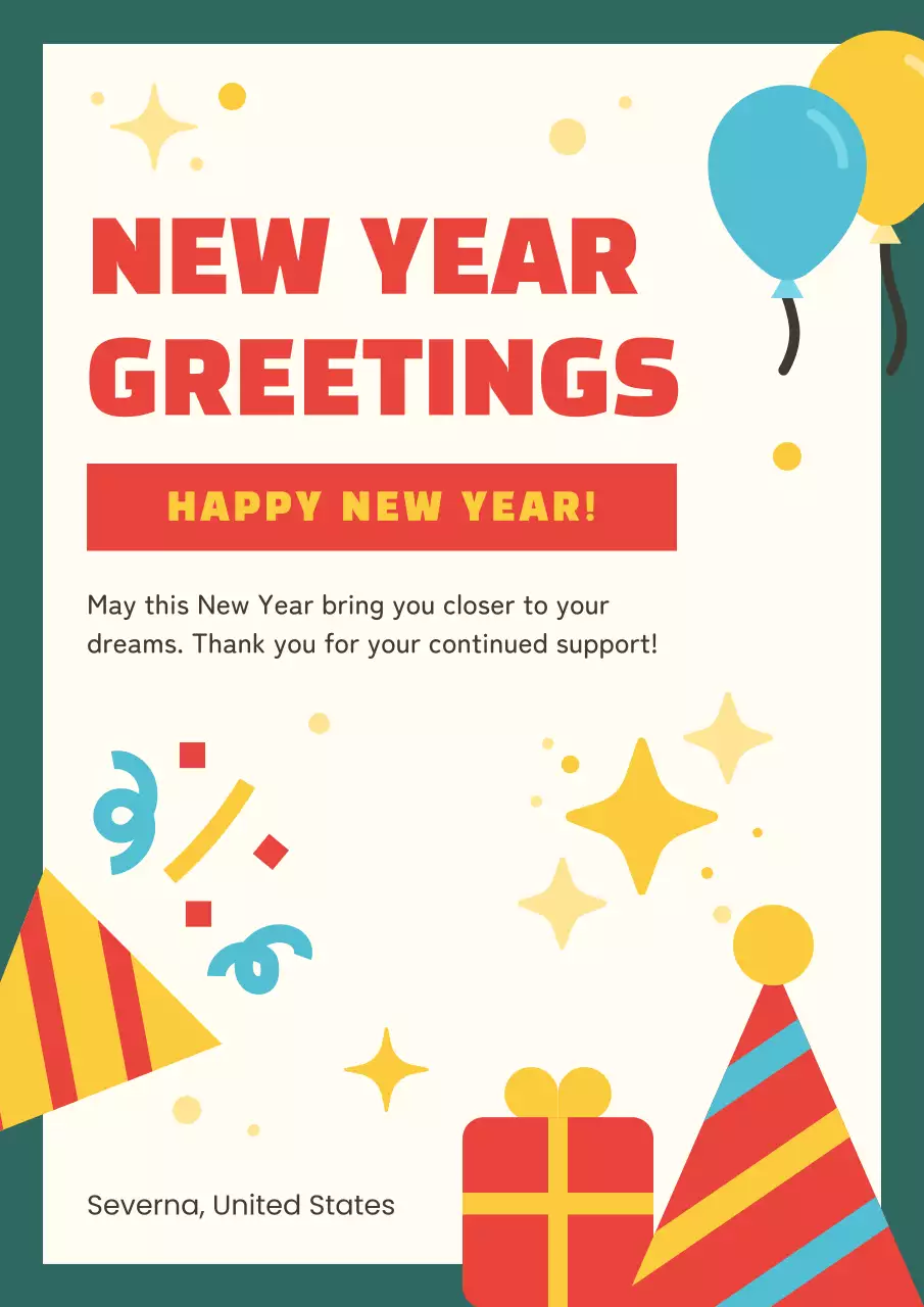 Red Simple New Year Invitation Poster