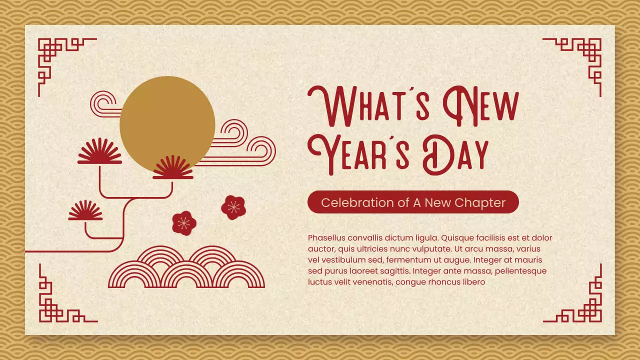 붉은색 전통 새해 발표 프레젠테이션