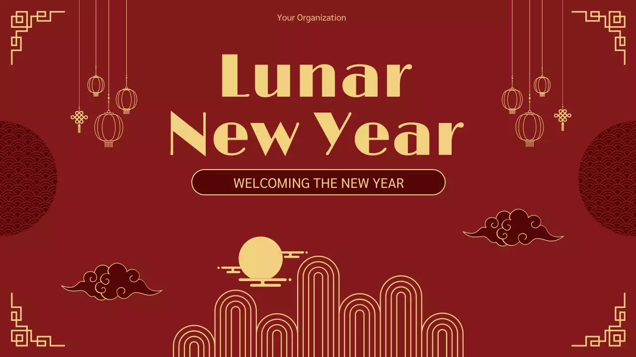 Red Traditional Lunar New Year Announcement Presentation