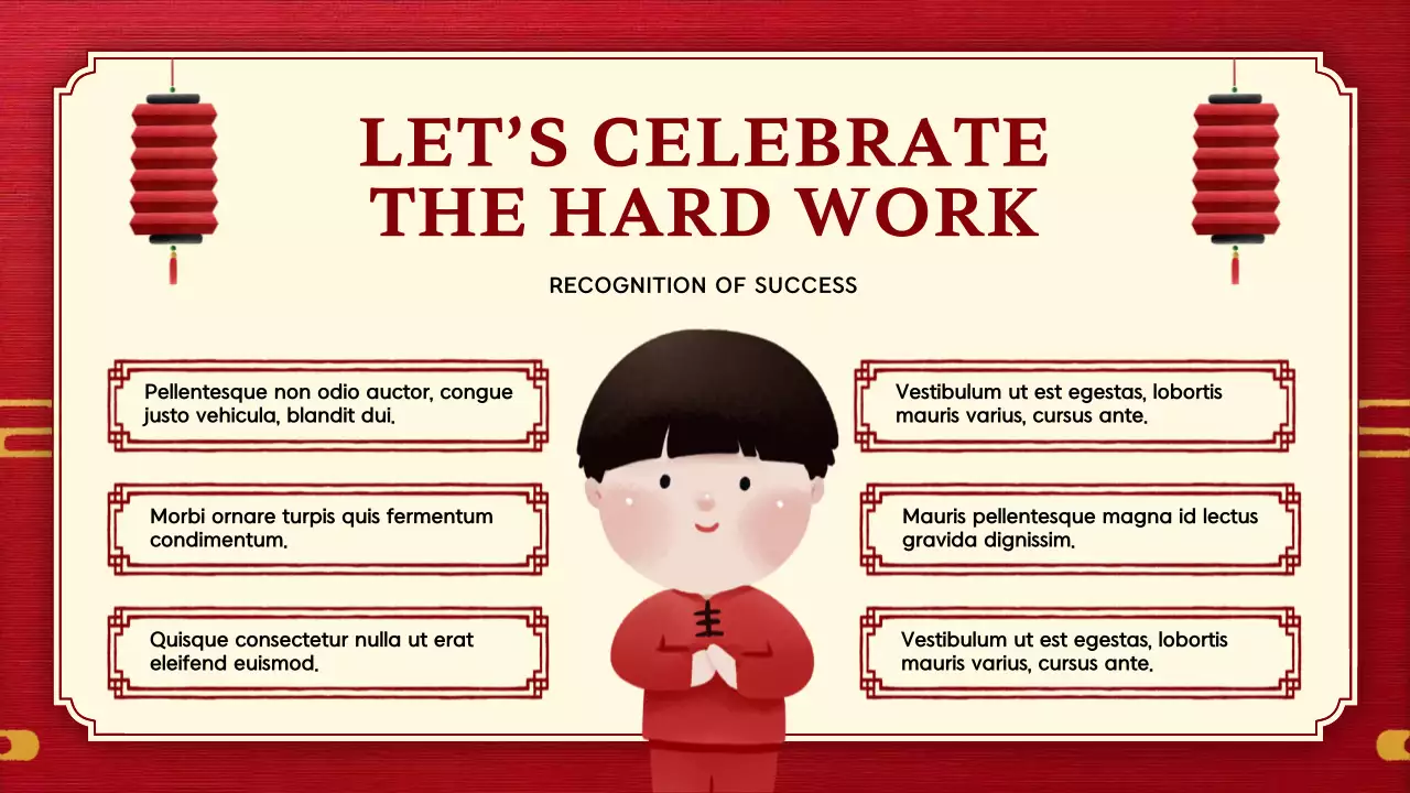 붉은색 전통 새해 발표 프레젠테이션