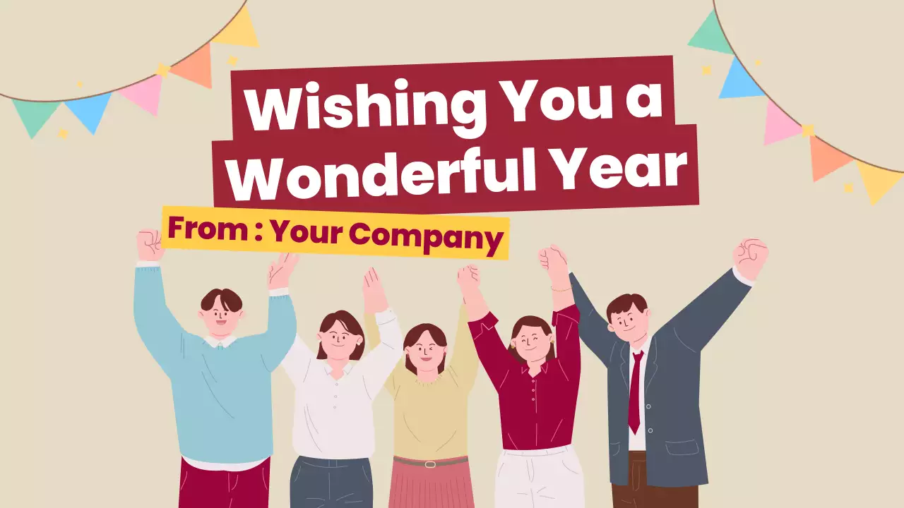 Beige Retro New Year Announcement Presentation