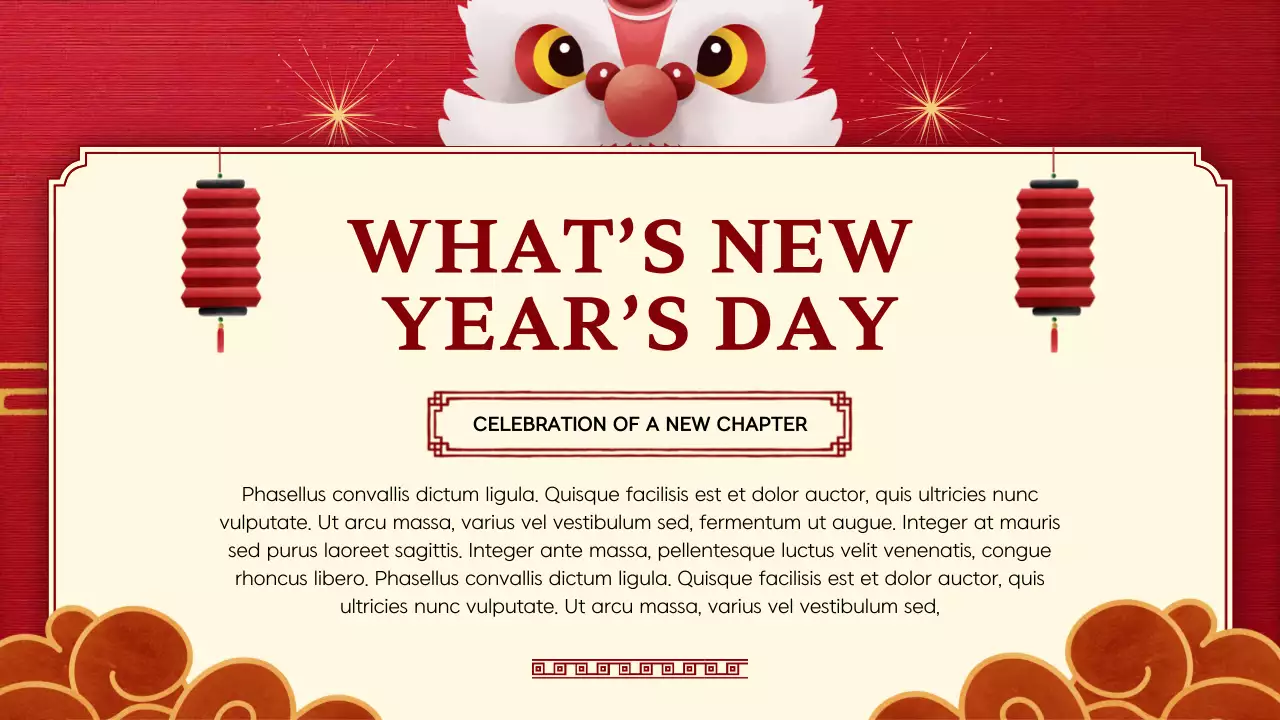 붉은색 전통 새해 발표 프레젠테이션
