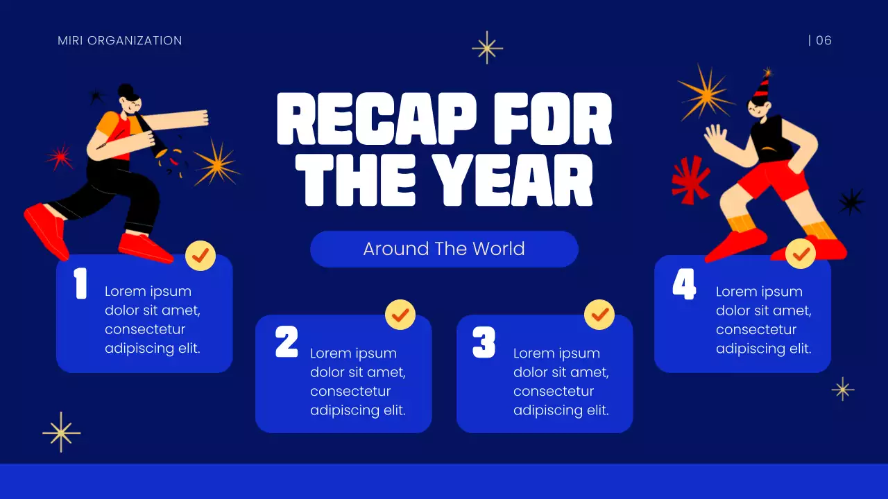 Bài thuyết trình thông báo năm mới hiện đại màu xanh