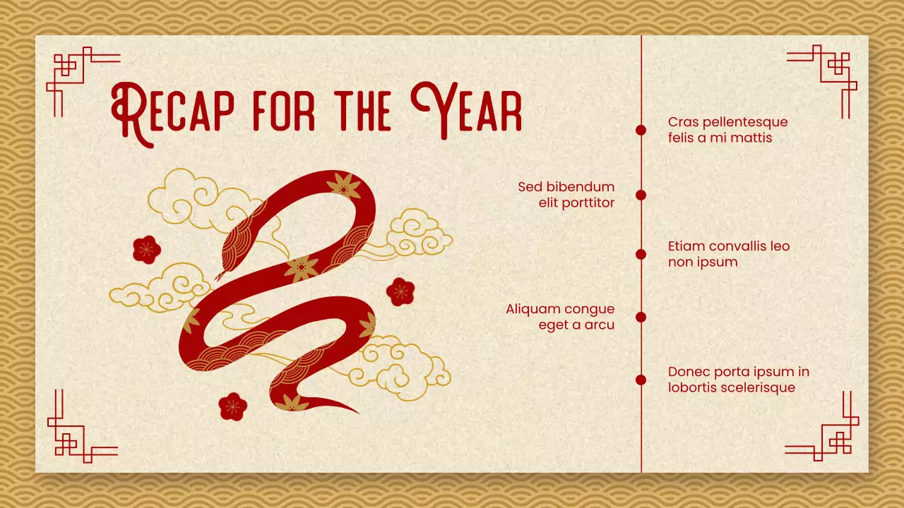 붉은색 전통 새해 발표 프레젠테이션