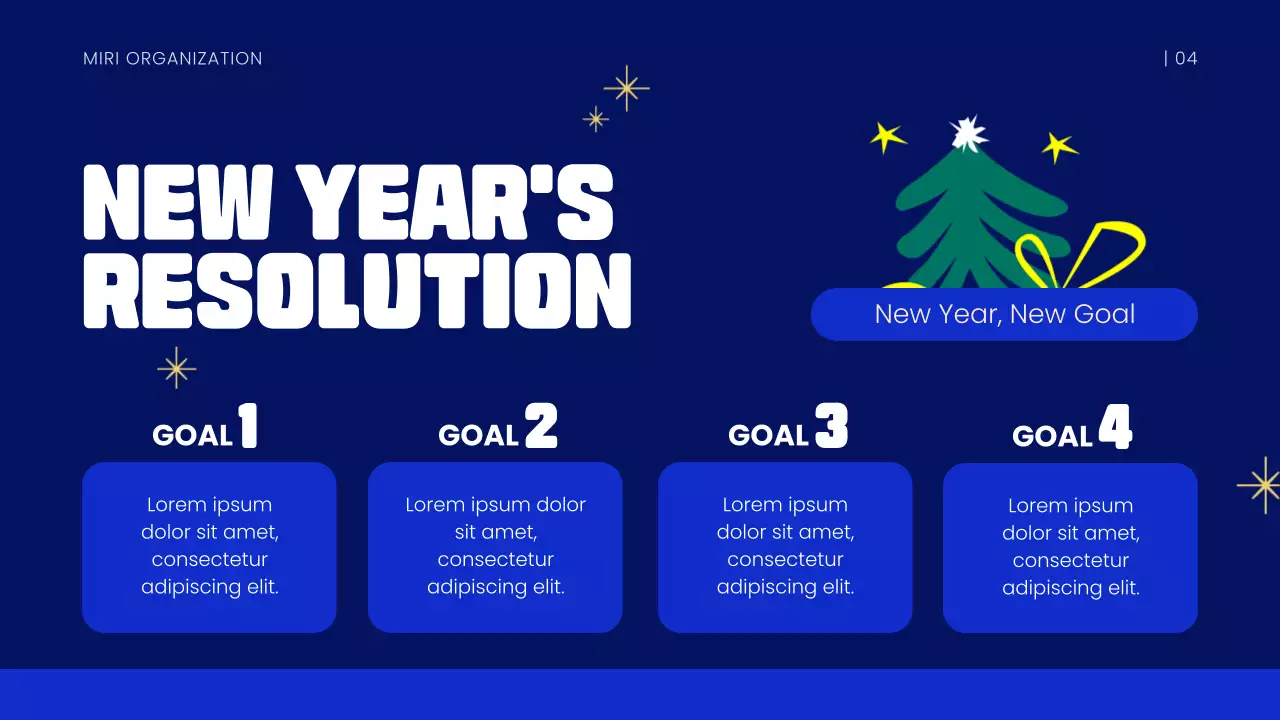 Bài thuyết trình thông báo năm mới hiện đại màu xanh