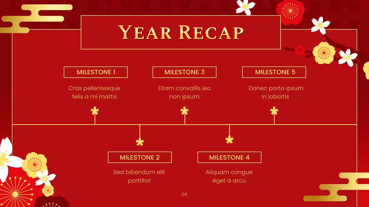 붉은색 전통 음력 설날 안내 프레젠테이션