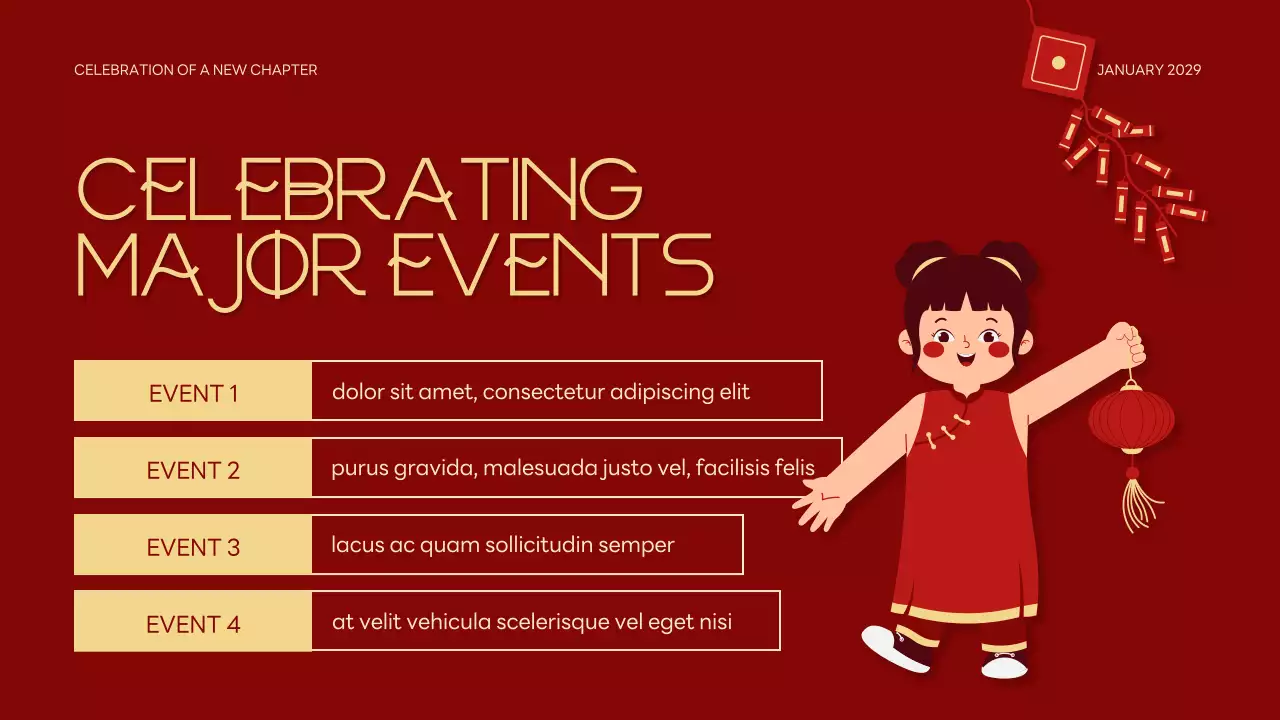 Red Traditional Lunar New Year Announcement Presentation