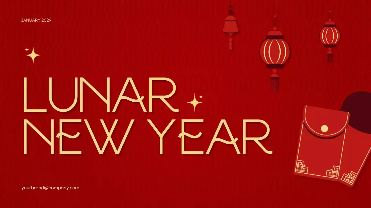 Red Traditional Lunar New Year Announcement Presentation