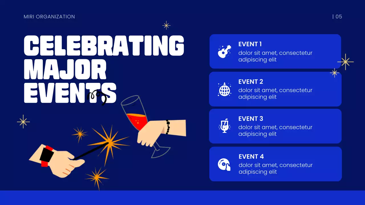 Bài thuyết trình thông báo năm mới hiện đại màu xanh