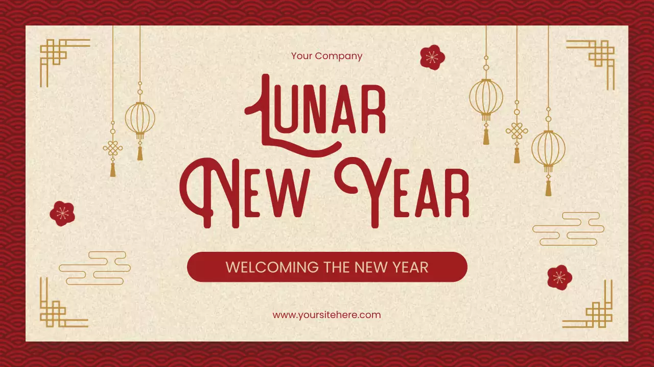 붉은색 전통 새해 발표 프레젠테이션
