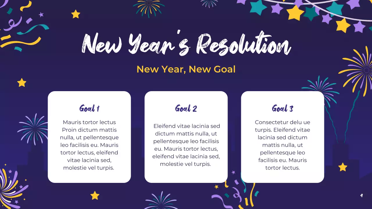 보라색 축제 새해 발표 프레젠테이션