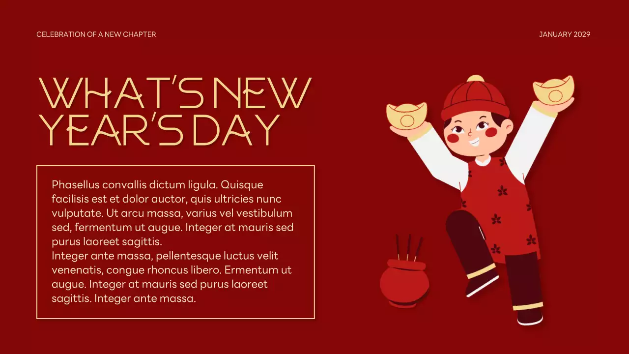 Red Traditional Lunar New Year Announcement Presentation