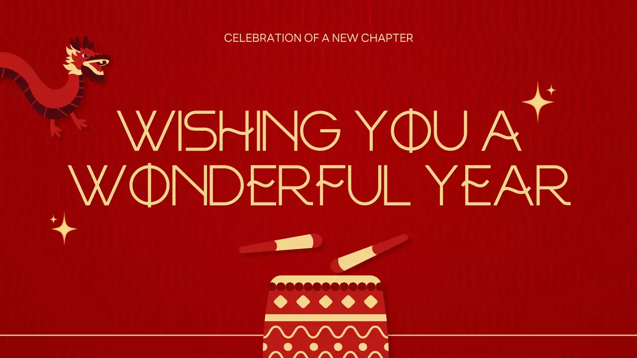 Red Traditional Lunar New Year Announcement Presentation