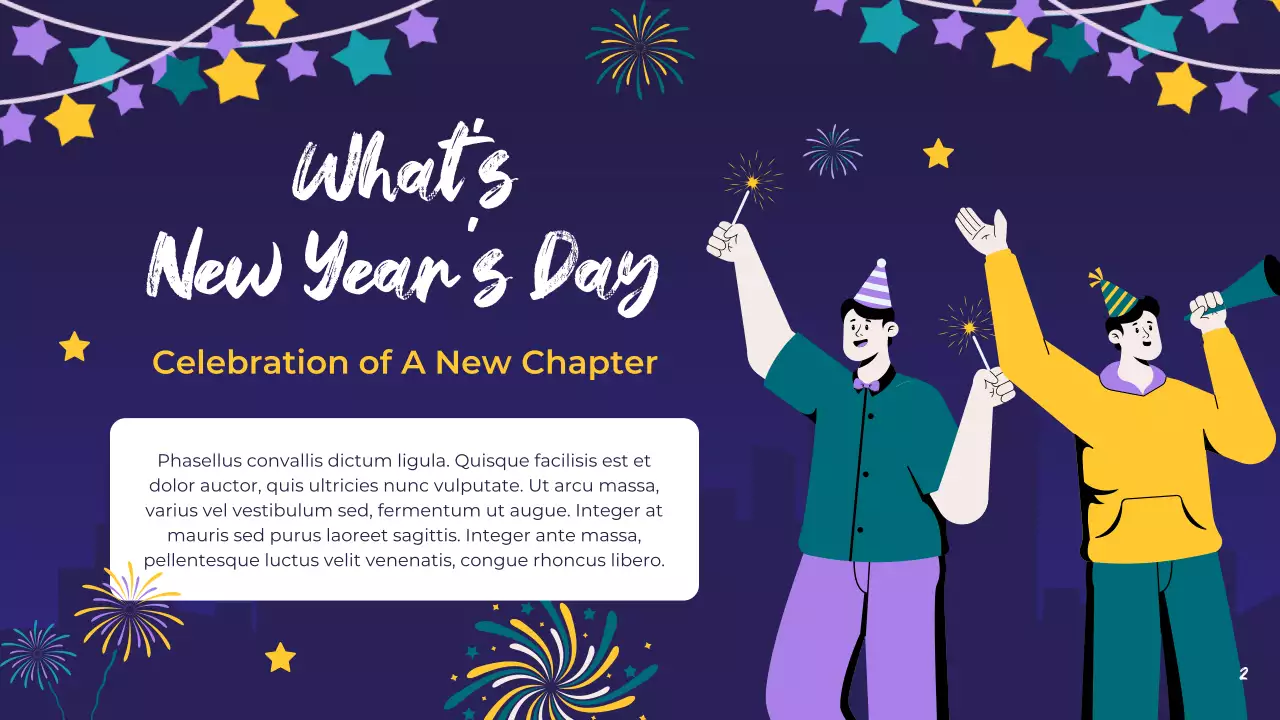 보라색 축제 새해 발표 프레젠테이션