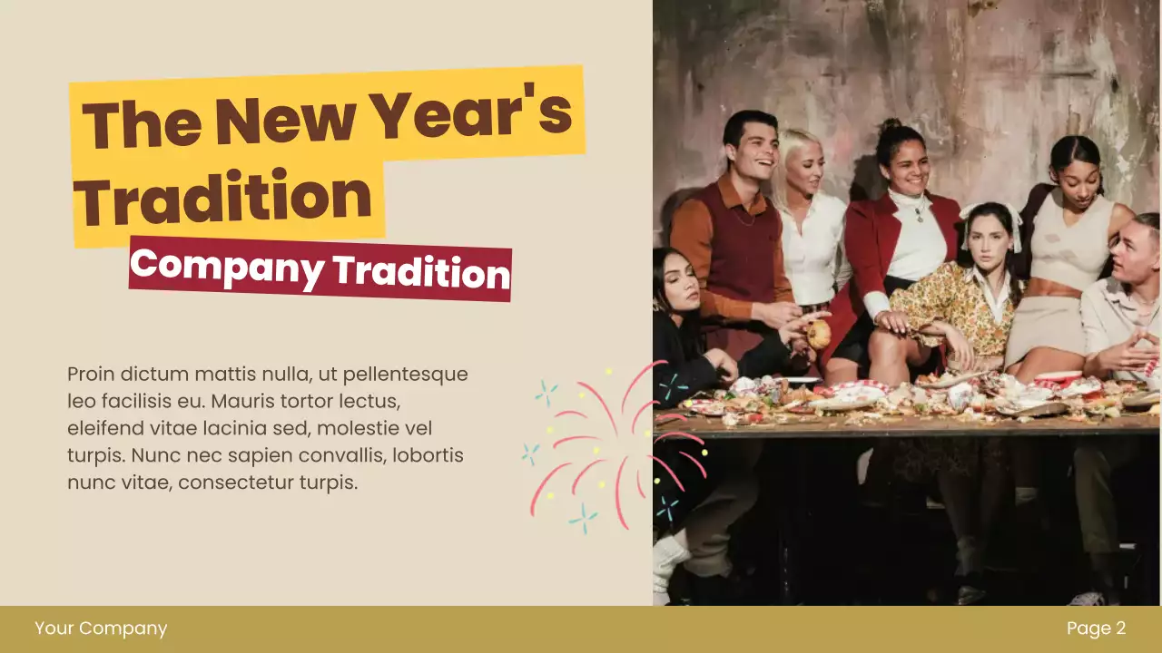 Beige Retro New Year Announcement Presentation