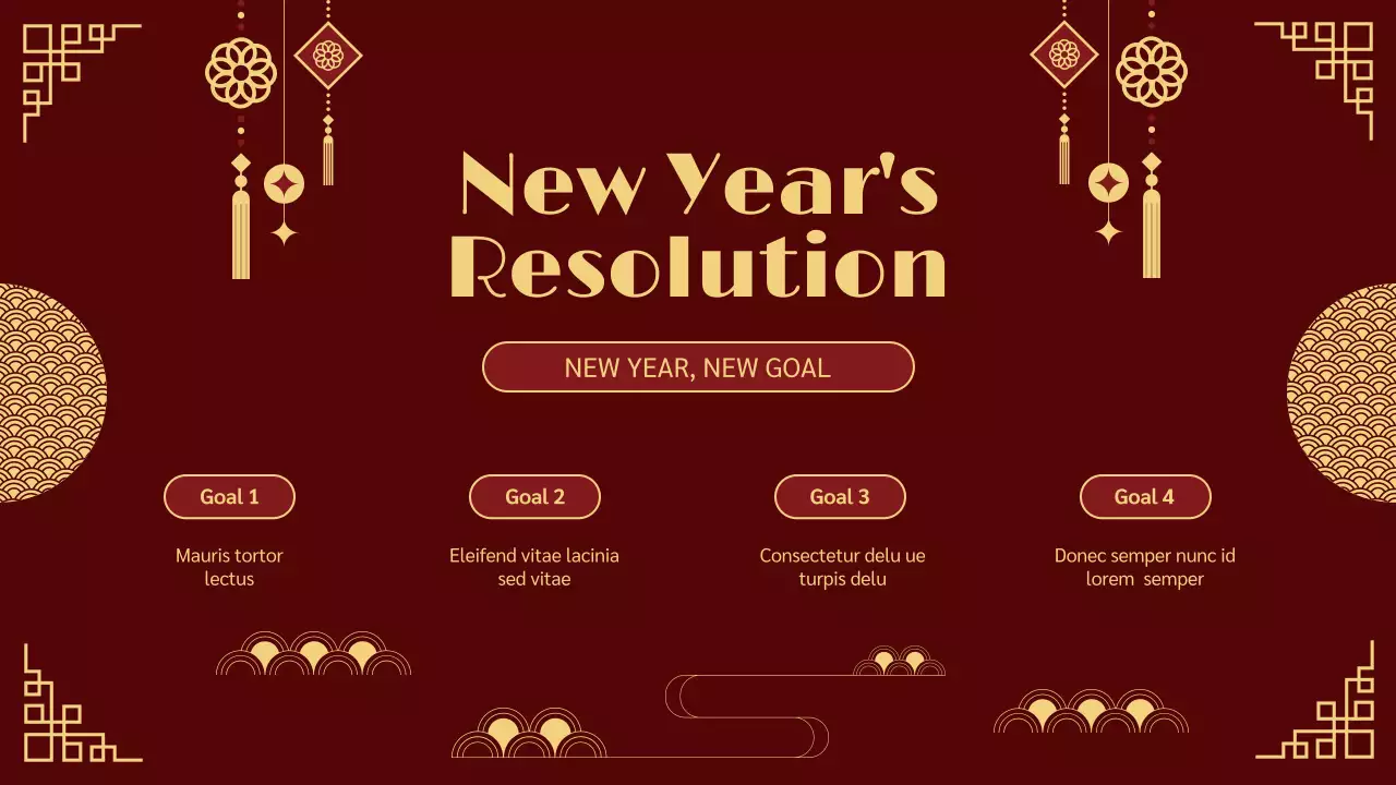 Red Traditional Lunar New Year Announcement Presentation