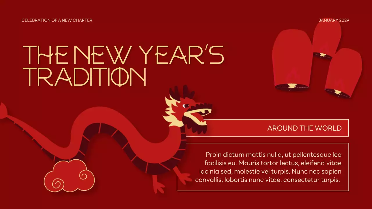 Red Traditional Lunar New Year Announcement Presentation