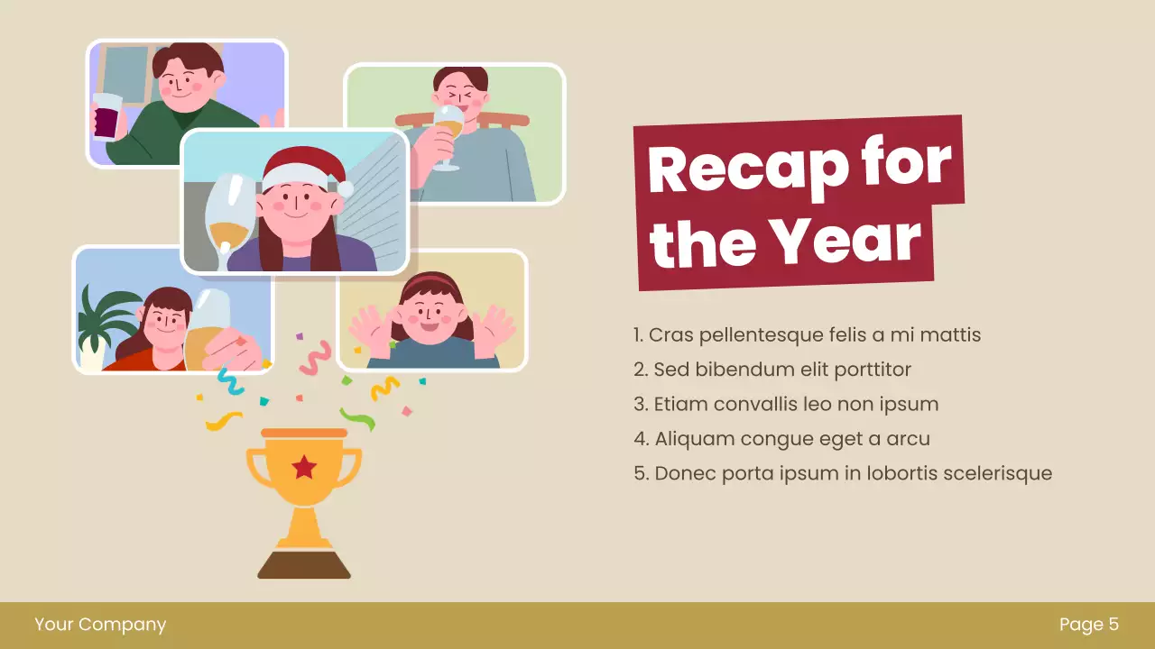 Beige Retro New Year Announcement Presentation