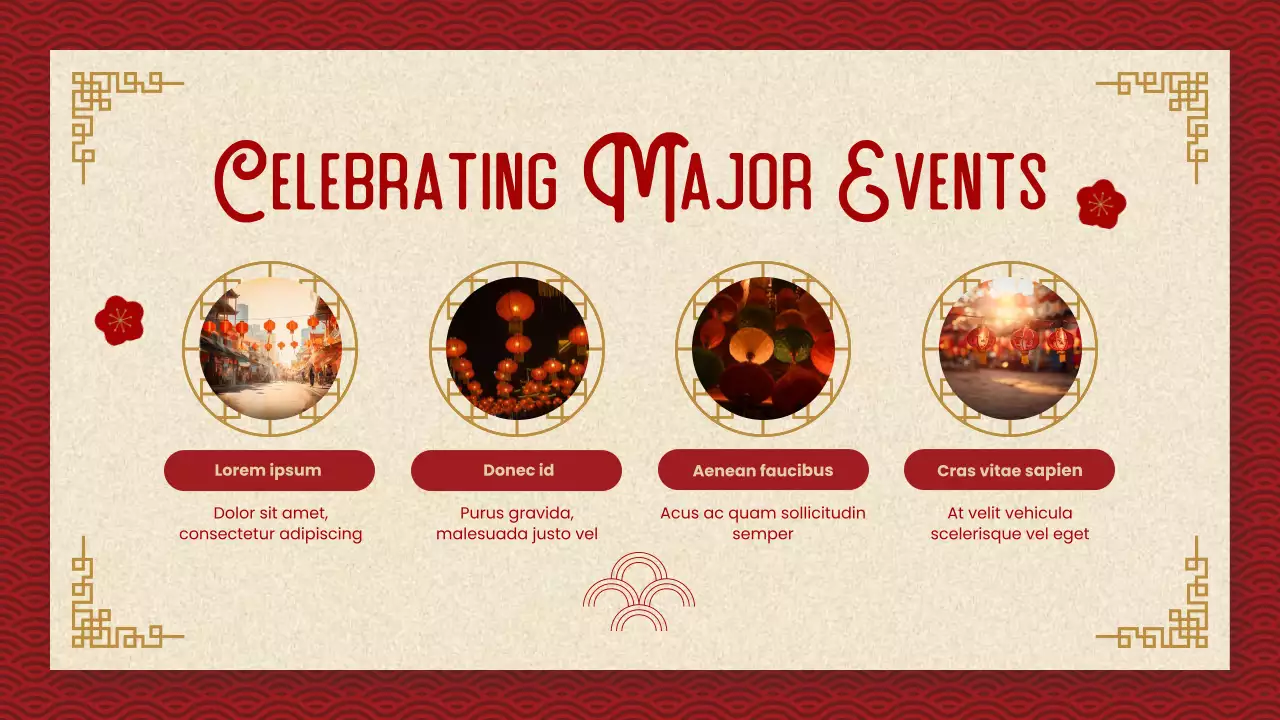 붉은색 전통 새해 발표 프레젠테이션
