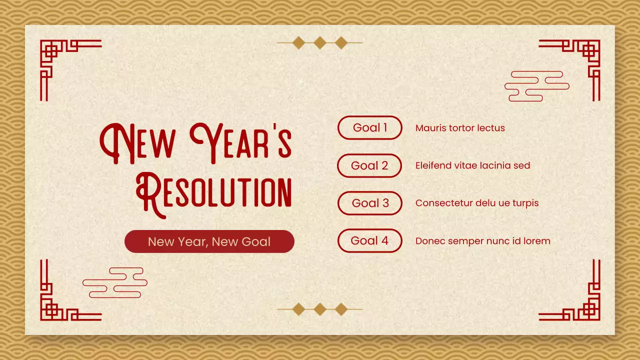 붉은색 전통 새해 발표 프레젠테이션