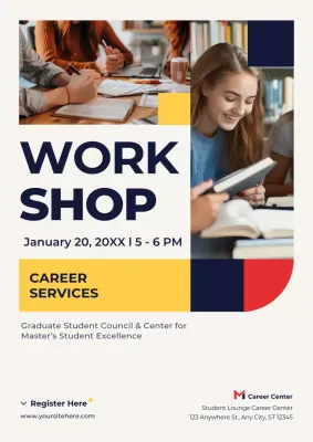 Yellow Modern Workshop Announcement Poster