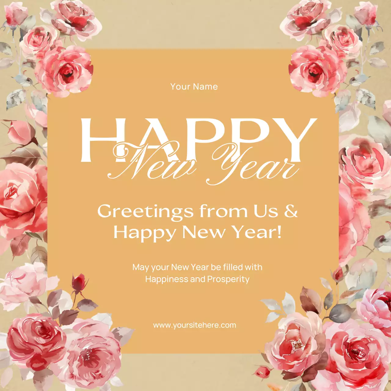 Happy New Years Greeting Social Media Post