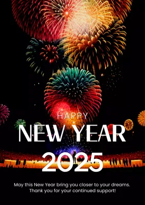 Colorful Festive New Year Social Media Poster