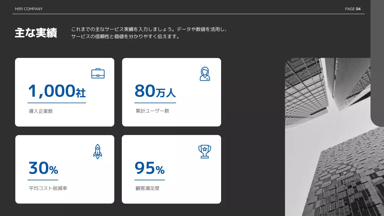 青 シンプル ビジネス 資料 プレゼンテーション