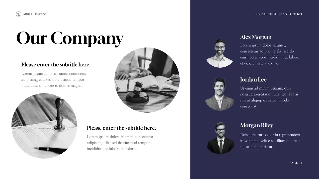 Navy Professional Legal Consultancy Presentation